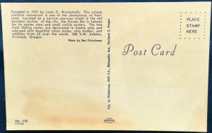 Postcard Unused Oyster Bar Wachsmuth Portland OR LB