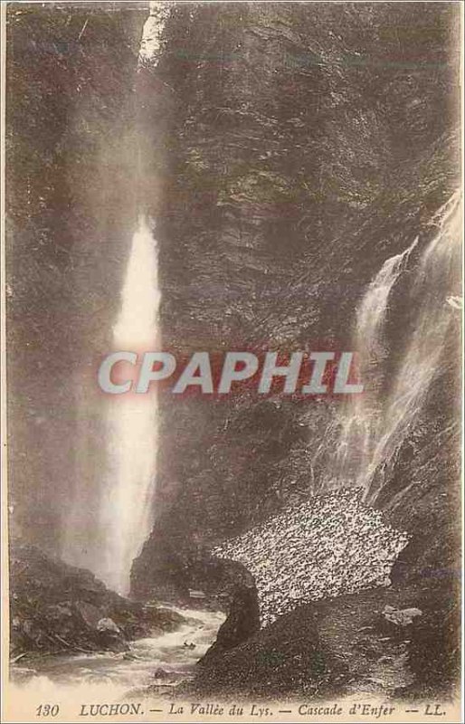 Old Postcard Luchon La Vallee du Lys Cascade Hell