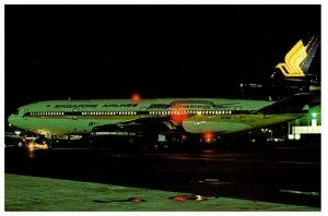 Singapore Airlines McDonnell Douglas Dc 10 30 Airplane Postcard \