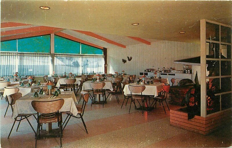 Interior Springerville Arizona 150s Safire Restaurant Postcard Riggins 11819