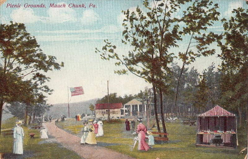 Postcard Picnic Grounds Mauch Chunk PA