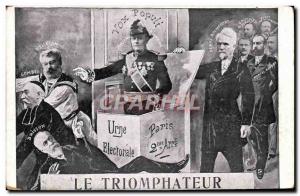 Old Postcard The Satirical Political triumphant Gombes Pelletan Rochefort Bri...