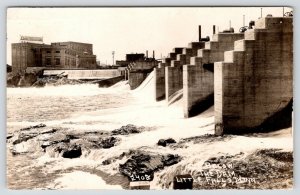 Little Falls Minnesota~Below Dam~Northwestern Milling Co~Pride Flour~1924 RPPC