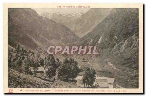 Old Postcard Environs de Luchon Granges Astau point cars stop for Lake Oo