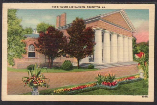 Custis Lee Mansion Arlington VA Postcard 4743