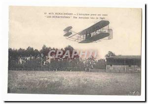 Wright Old Postcard To Hunandieres L & # 39aeroplane takes off (aviation)