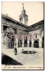 Old Postcard Fez Medersa Bou Anania The Court and the Minaret