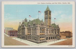 Government Building~Omaha NB~US Federal Building~Post Office~Vintage Postcard