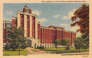 ROCHESTER, Minnesota MN   NEW ADDITION To ST MARY'S HOSPITAL   ca1940's Postcard