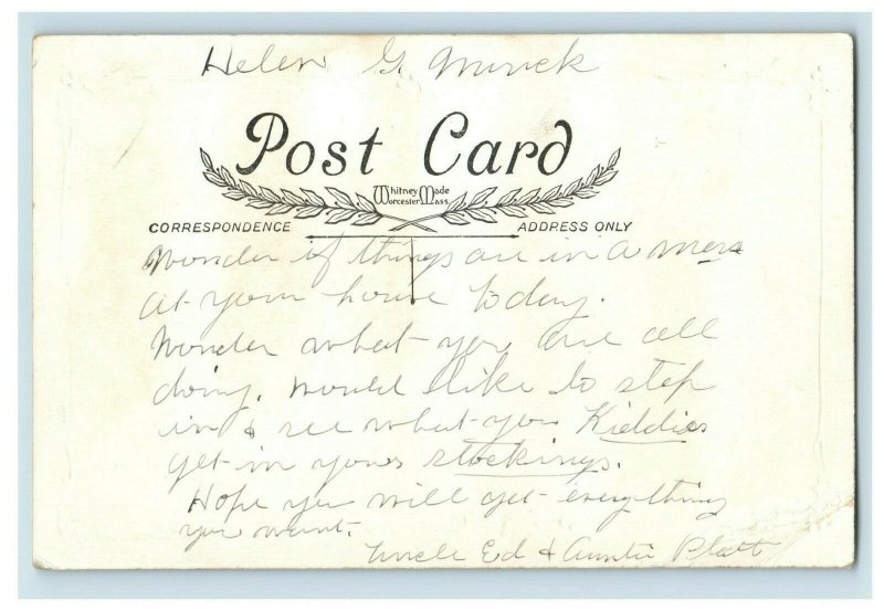C. 1910 Whitney Lovely Christmas Poem Postcards F103 