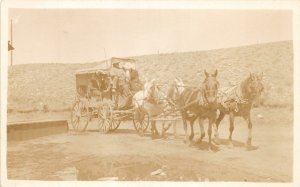 J3/ Granby Colorado RPPC Postcard c1910 Stage Coach 4-Horse Team 22