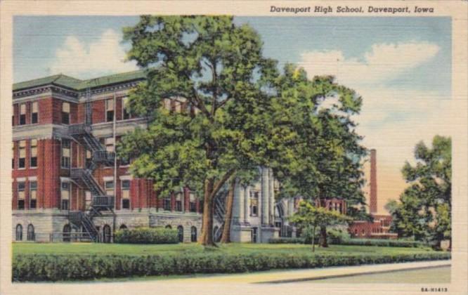 Iowa Davenport High School 1950 Curteich