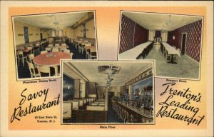 Trenton New Jersey NJ Savoy Restaurant Multi-View Linen Vintage Postcard