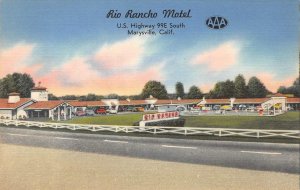 Marysville, California RIO RANCHO MOTEL Roadside ca 1940s Linen Vintage Postcard