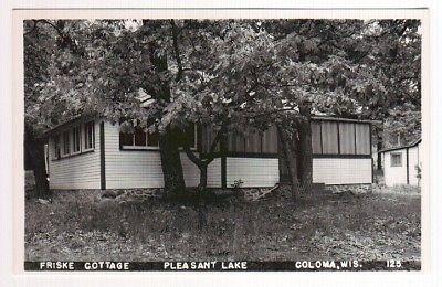 Friske Cottage Pleasant Lake Coloma WI RPPC postcard