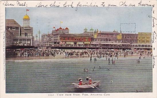 New Jersey Atlantic City View From Steel Pier 1906