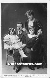 Mr & Mrs George Robey and Children Theater Actor / Actress Writing on back 