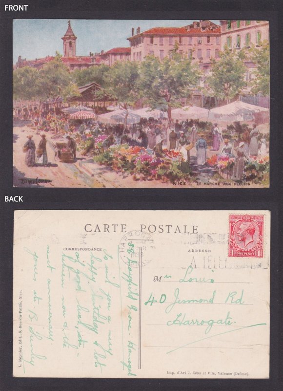 FRANCE, Vintage postcard, Nice, The Flower Market
