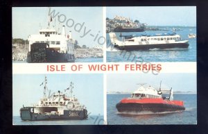 f2354 - Isle of Wight Ferries - Netley Castle/Caedmon/Yarmouth/SR-N6 - postcard