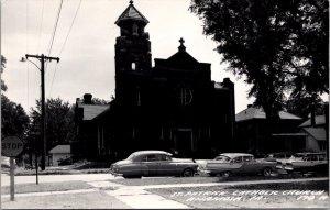 Real Photo Postcard St. Patrick Catholic Church in Anamosa, Iowa