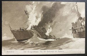 Mint Germany Picture Postcard Italian Battleship In Action