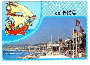 Donald Duck and Kids, Souvenir de Nice, France, Walt Disney, Used 1989
