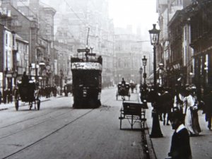 Leicester GRANBY STREET showing Tramway c1908 RP Postcard by Rapid