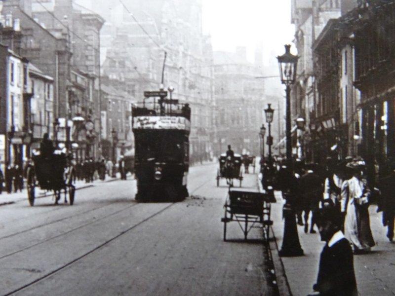 Leicester GRANBY STREET showing Tramway c1908 RP Postcard by Rapid