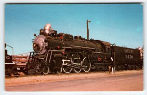 Railroad Postcard Locomotive Santa Fe 3450 Train Railway Chrome Pomona Calif