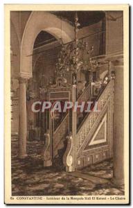 Postcard Old Constantine Interior of Mosqueue Sidi And Ketani The Chair Algeria