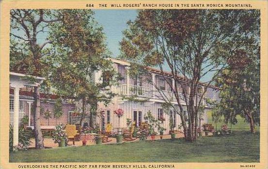 California Beverly Hills The Will Rogers Ranch House In the Santa Monica Moun...