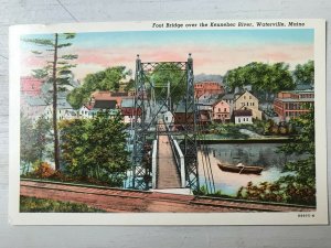 Vintage Postcard 1915-1930 Foot Bridge Kennebec Rover Waterville Maine