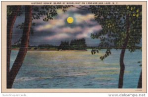 New York Historic Squaw Island By Moonlight On Canandaigua Lake