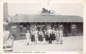 J73/ Akron Ohio Postcard c1952 Richert's Rancho Restaurant  153