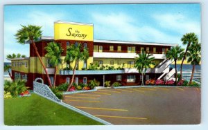 DAYTONA BEACH, Florida FL ~ Roadside SAXONY APARTMENT MOTEL c1960s Postcard