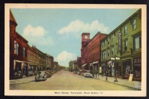 Nova Scotia YARMOUTH Main Street Older Cars Store Fronts PECO White Border