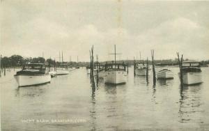 Boats Branford Connecticut Yacht Basin Collotype 1930s Postcard 5011