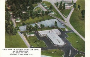 Postcard Aerial View Mosley's Shady Lake Motel Rocky Mount NC