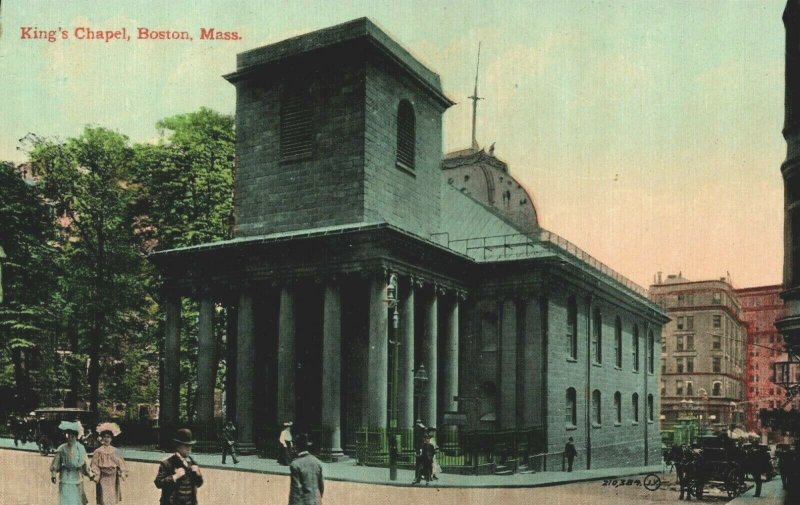 USA King's Chapel Boston Massachusetts Vintage Postcard 04.19 