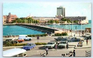 CURACAO, Netherlands Antilles ~ PONTOON BRIDGE &  CARS 1974 Postcard