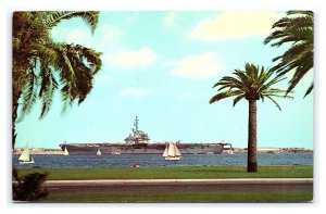 Aircraft Carrier San Diego California Postcard