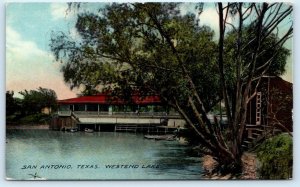 SAN ANTONIO, TX Texas ~ WESTEND LAKE Scene c1910s Paul Ebers Postcard