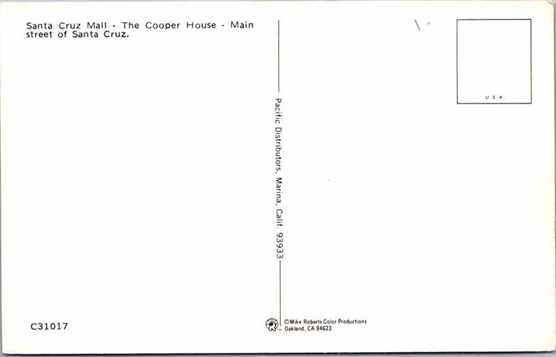 Postcard STREET SCENE Santa Cruz California CA AK9656