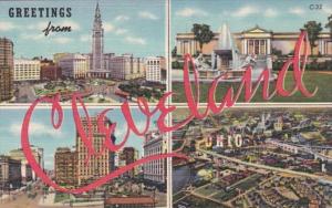 Ohio Greetings From Cleveland 1942 Curteich