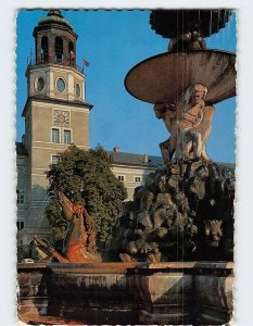 Postcard Residenz brunnen mit Glockenspiel, Die Festspielstadt Salzburg, Austria