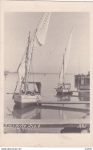 RP: EGYPT, PU-1938; Sailboats at the dock on the River Nile