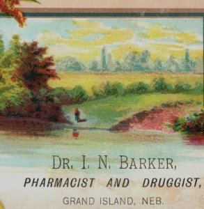 1882 Dr. I.N. Barker Pharmacist Druggist Grand Island Nebraska E.G Barker P141