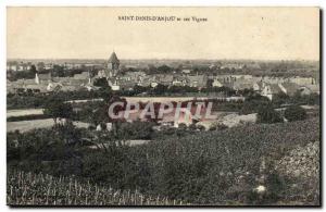 Old Postcard Saint Denis d & # 39anjou and vineyards