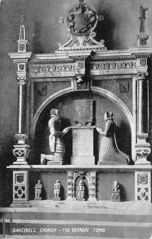 uk27916 vernon tomb bakewell church real photo uk
