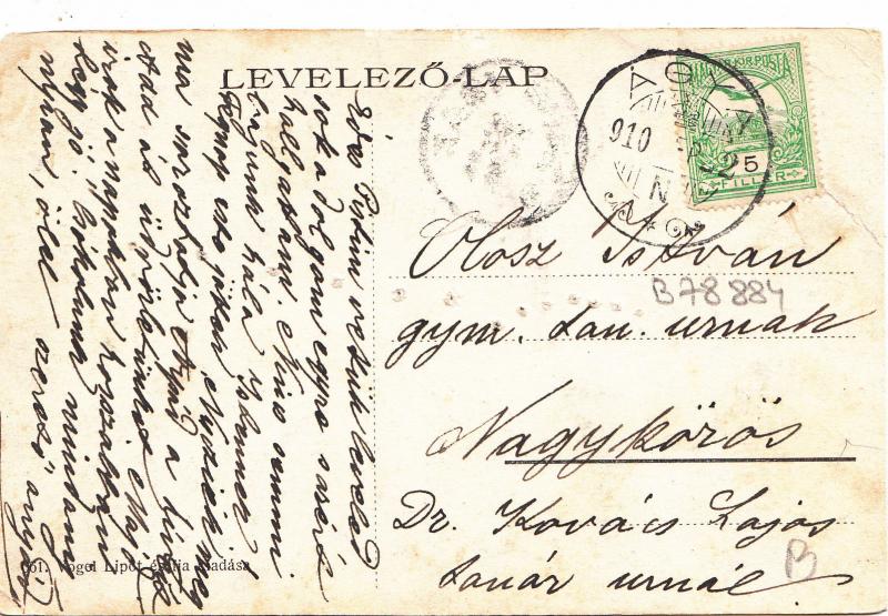 B78884 cegled czegled hungary allami fogymnazium 1910 front/back image